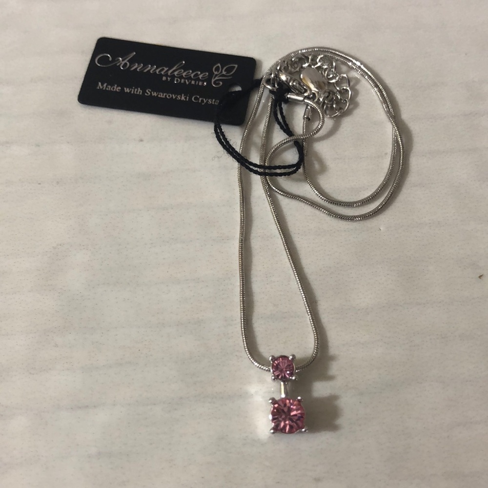 Annaleece Necklace Swarovski Crystal - Pink